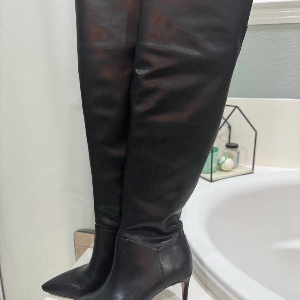 Jessica Simpson Black Over-the-Knee Pointed Stiletto Boots